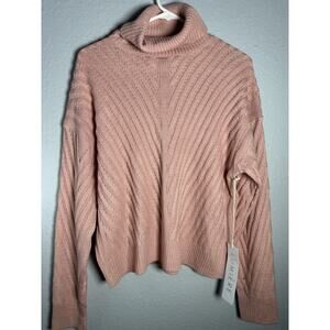 NWT— Lumiere Women's Sweater Turtle Neck Pink Knitted SIZE Large